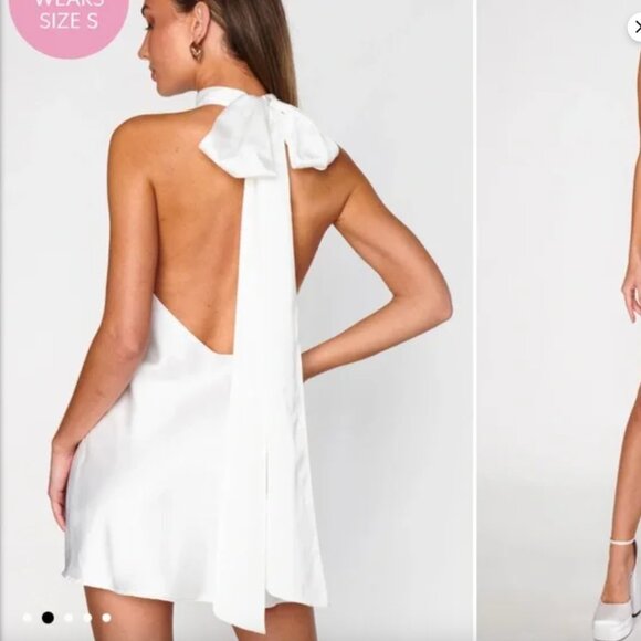 Show Me Your MuMu White Backless Halter Mini Dress - Picture 5 of 8